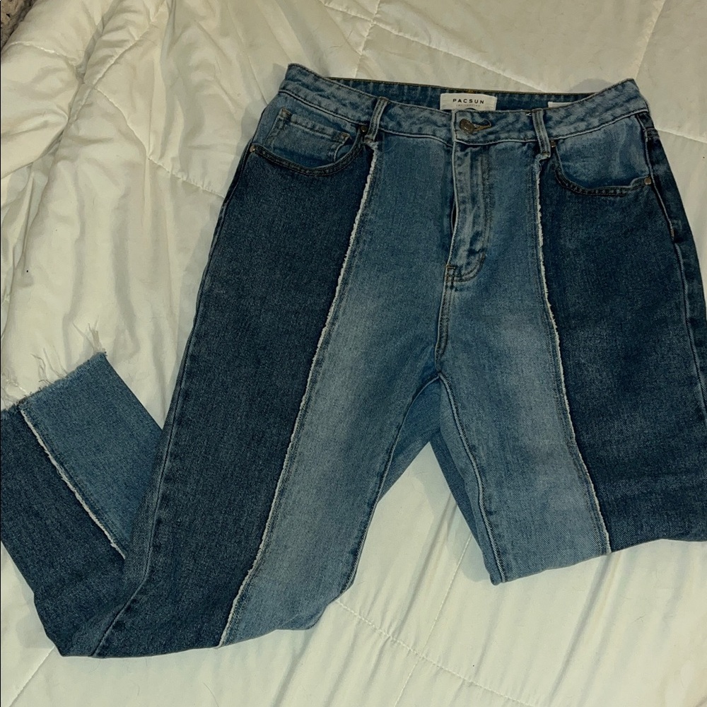 PacSun Two-Tone Denim Straight Leg Jeans